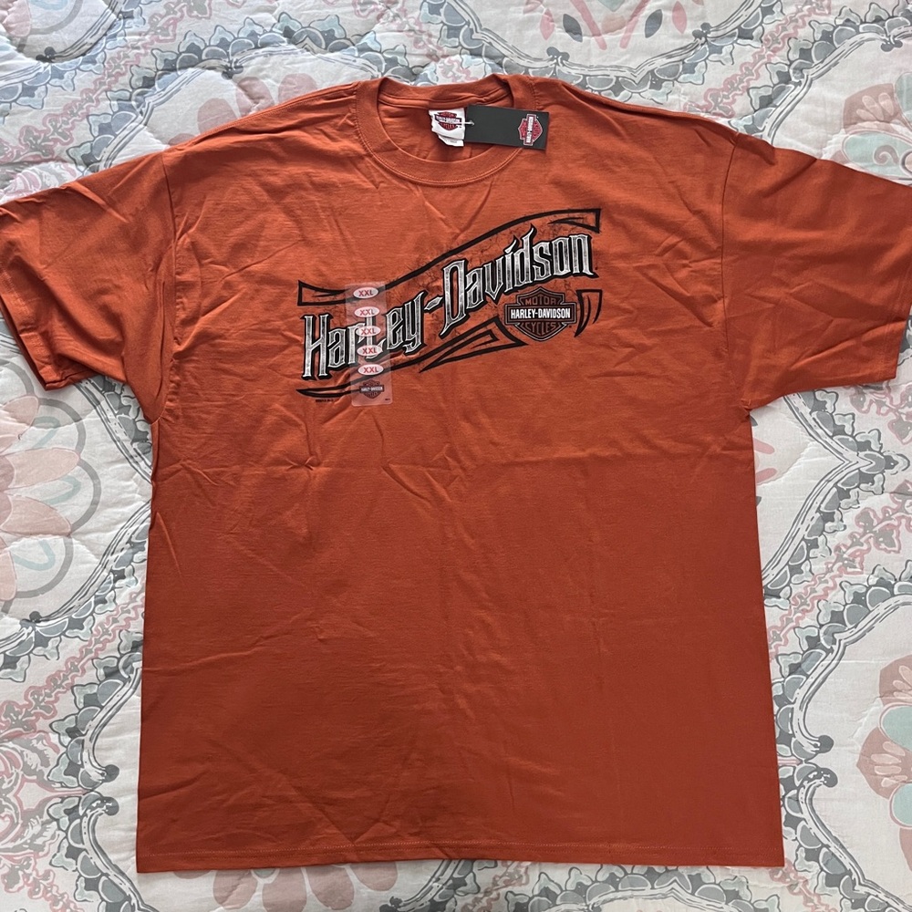 Harley-Davidson 2XL Orange Short Sleeve Tee Willow St, Lancaster PA